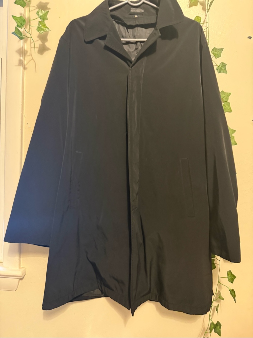 Calvin Klein Black Trench Coat - Minimal Single-Breasted Design
